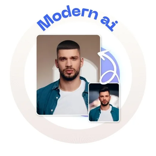 AI-generated long wavy hairstyle applied virtually to a portrait